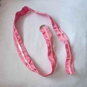 $4 Add-on Pink Sequin Ribbon Belt - Youth Size